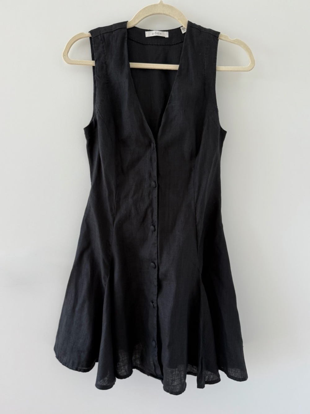 DÔEN Aubrey Dress in Black Linen XS